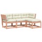 vidaXL Juego de muebles jardín 4 pzas y cojines madera abeto Douglas