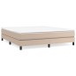 vidaXL Cama box spring con colchón cuero sintético capuchino 180x200cm vidaXL Cama box spring con colchón cuero sintético capuchino 180x200cm