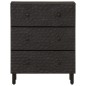 vidaXL Armarios auxiliares 2 pzas madera maciza mango negro 60x33x75cm