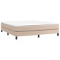 vidaXL Cama box spring con colchón cuero sintético capuchino 180x200cm vidaXL Cama box spring con colchón cuero sintético capuchino 180x200cm