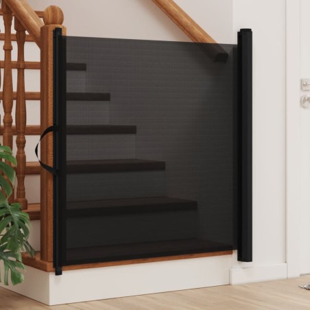 vidaXL Puerta retráctil para mascotas negra 82,5x125 cm