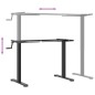 vidaXL Marco de escritorio de pie acero negro (94-135)x60x(70-114) cm vidaXL Marco de escritorio de pie acero negro (94-135)x60x(70-114) cm