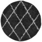 vidaXL Alfombra de pelo largo moderna negro y crema Ø 80 cm vidaXL Alfombra de pelo largo moderna negro y crema Ø 80 cm