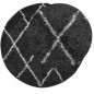 vidaXL Alfombra de pelo largo moderna negro y crema Ø 80 cm vidaXL Alfombra de pelo largo moderna negro y crema Ø 80 cm