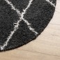vidaXL Alfombra de pelo largo moderna negro y crema Ø 80 cm vidaXL Alfombra de pelo largo moderna negro y crema Ø 80 cm
