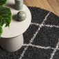 vidaXL Alfombra de pelo largo moderna negro y crema Ø 80 cm vidaXL Alfombra de pelo largo moderna negro y crema Ø 80 cm