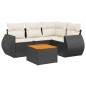 vidaXL Set de muebles de jardín 5 pzas y cojines ratán sintético negro vidaXL Set de muebles de jardín 5 pzas y cojines ratán sintético negro