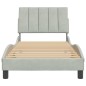 vidaXL Estructura de cama con cabecero terciopelo gris claro 90x200 cm vidaXL Estructura de cama con cabecero terciopelo gris claro 90x200 cm