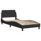 vidaXL Estructura de cama con cabecero de terciopelo negro 90x200 cm
