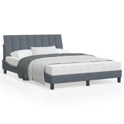 vidaXL Estructura cama con cabecero terciopelo gris oscuro 140x200 cm