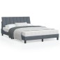 vidaXL Estructura cama con cabecero terciopelo gris oscuro 140x200 cm vidaXL Estructura cama con cabecero terciopelo gris oscuro 140x200 cm