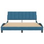vidaXL Estructura de cama con cabecero terciopelo azul 160x200 cm