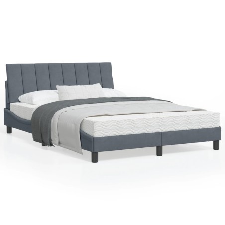 vidaXL Estructura cama con cabecero terciopelo gris oscuro 140x190 cm