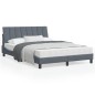 vidaXL Estructura cama con cabecero terciopelo gris oscuro 140x190 cm vidaXL Estructura cama con cabecero terciopelo gris oscuro 140x190 cm
