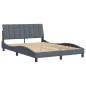 vidaXL Estructura cama con cabecero terciopelo gris oscuro 140x190 cm vidaXL Estructura cama con cabecero terciopelo gris oscuro 140x190 cm