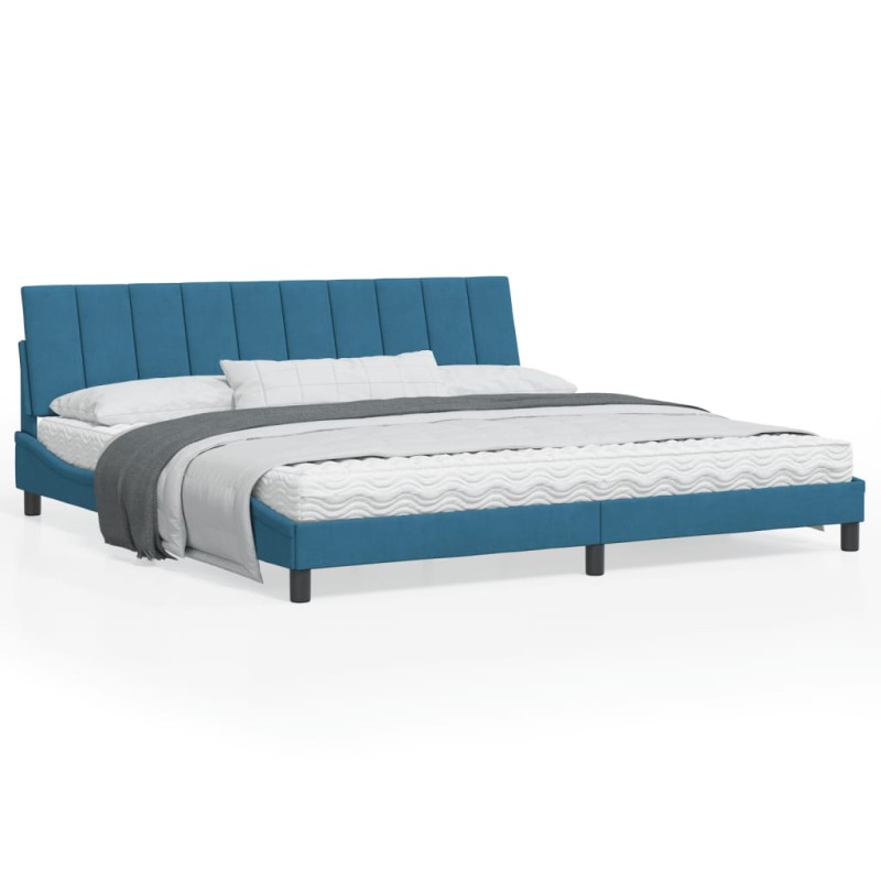 vidaXL Estructura de cama con cabecero terciopelo azul 200x200 cm vidaXL Estructura de cama con cabecero terciopelo azul 200x200 cm