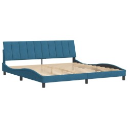 vidaXL Estructura de cama con cabecero terciopelo azul 200x200 cm