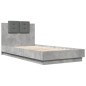 vidaXL Cama con cabecero madera de ingeniería gris hormigón 90x190 cm vidaXL Cama con cabecero madera de ingeniería gris hormigón 90x190 cm