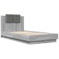 vidaXL Cama con cabecero madera de ingeniería gris Sonoma 90x190 cm vidaXL Cama con cabecero madera de ingeniería gris Sonoma 90x190 cm