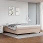 vidaXL Cama box spring con colchón cuero sintético capuchino 200x200cm vidaXL Cama box spring con colchón cuero sintético capuchino 200x200cm