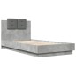 vidaXL Cama con cabecero madera de ingeniería gris hormigón 75x190 cm vidaXL Cama con cabecero madera de ingeniería gris hormigón 75x190 cm