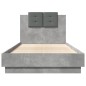 vidaXL Cama con cabecero madera de ingeniería gris hormigón 75x190 cm vidaXL Cama con cabecero madera de ingeniería gris hormigón 75x190 cm