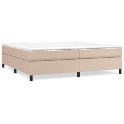 vidaXL Cama box spring con colchón cuero sintético capuchino 200x200cm