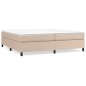 vidaXL Cama box spring con colchón cuero sintético capuchino 200x200cm vidaXL Cama box spring con colchón cuero sintético capuchino 200x200cm