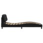 vidaXL Estructura de cama con luz LED cuero sintético negro 90x190 cm