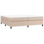 vidaXL Cama box spring con colchón cuero sintético capuchino 200x200cm vidaXL Cama box spring con colchón cuero sintético capuchino 200x200cm