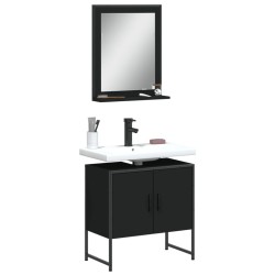 vidaXL Juego de muebles de baño 2 pzas madera de ingeniería negro