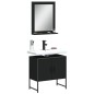 vidaXL Juego de muebles de baño 2 pzas madera de ingeniería negro vidaXL Juego de muebles de baño 2 pzas madera de ingeniería negro