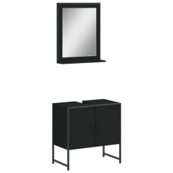 vidaXL Juego de muebles de baño 2 pzas madera de ingeniería negro