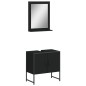vidaXL Juego de muebles de baño 2 pzas madera de ingeniería negro vidaXL Juego de muebles de baño 2 pzas madera de ingeniería negro