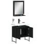 vidaXL Juego de muebles de baño 2 pzas madera de ingeniería negro vidaXL Juego de muebles de baño 2 pzas madera de ingeniería negro
