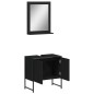 vidaXL Juego de muebles de baño 2 pzas madera de ingeniería negro vidaXL Juego de muebles de baño 2 pzas madera de ingeniería negro