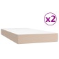 vidaXL Cama box spring con colchón cuero sintético capuchino 200x200cm vidaXL Cama box spring con colchón cuero sintético capuchino 200x200cm