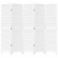 vidaXL Biombo separador de 5 paneles madera maciza Paulownia blanco vidaXL Biombo separador de 5 paneles madera maciza Paulownia blanco