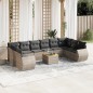 vidaXL Set de sofás de jardín 11 pzas y cojines ratán sintético gris vidaXL Set de sofás de jardín 11 pzas y cojines ratán sintético gris