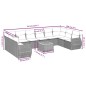 vidaXL Set de sofás de jardín 11 pzas y cojines ratán sintético gris vidaXL Set de sofás de jardín 11 pzas y cojines ratán sintético gris
