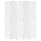 vidaXL Biombo separador de 5 paneles madera maciza Paulownia blanco vidaXL Biombo separador de 5 paneles madera maciza Paulownia blanco