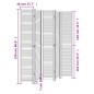 vidaXL Biombo separador de 5 paneles madera maciza Paulownia blanco vidaXL Biombo separador de 5 paneles madera maciza Paulownia blanco