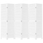 vidaXL Biombo separador de 6 paneles madera maciza Paulownia blanco vidaXL Biombo separador de 6 paneles madera maciza Paulownia blanco