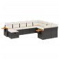 vidaXL Set de sofás de jardín 10 pzas cojines ratán sintético negro vidaXL Set de sofás de jardín 10 pzas cojines ratán sintético negro