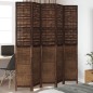 vidaXL Biombo separador de 5 paneles madera paulownia marrón oscuro vidaXL Biombo separador de 5 paneles madera paulownia marrón oscuro