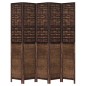 vidaXL Biombo separador de 5 paneles madera paulownia marrón oscuro vidaXL Biombo separador de 5 paneles madera paulownia marrón oscuro