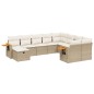 vidaXL Juego de sofás jardín con cojines beige 10 pzas ratán sintético vidaXL Juego de sofás jardín con cojines beige 10 pzas ratán sintético