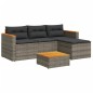 vidaXL Set de sofá de jardín 3 pzas y cojines ratán sintético gris vidaXL Set de sofá de jardín 3 pzas y cojines ratán sintético gris
