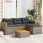 vidaXL Set de sofá de jardín 3 pzas y cojines ratán sintético gris vidaXL Set de sofá de jardín 3 pzas y cojines ratán sintético gris