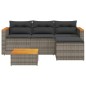 vidaXL Set de sofá de jardín 3 pzas y cojines ratán sintético gris vidaXL Set de sofá de jardín 3 pzas y cojines ratán sintético gris